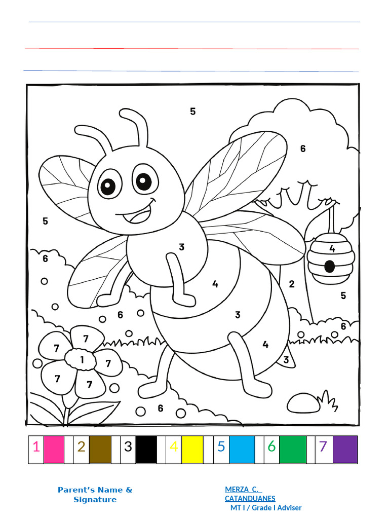 1. COLORING BOOK BEE with number legend | PDF