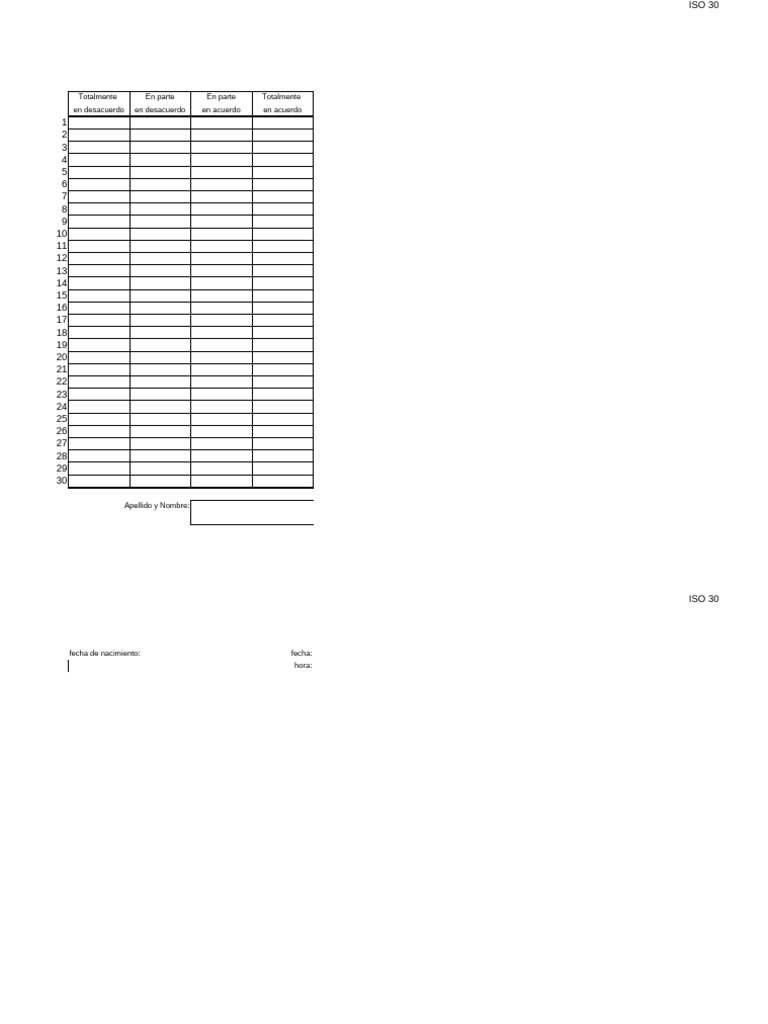 Planilla ISO 30 | PDF
