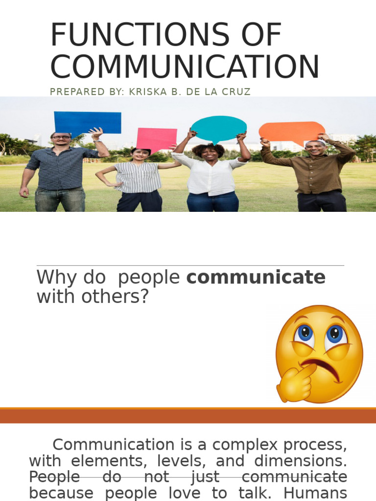 Lesson 6 Functions of Communication | PDF