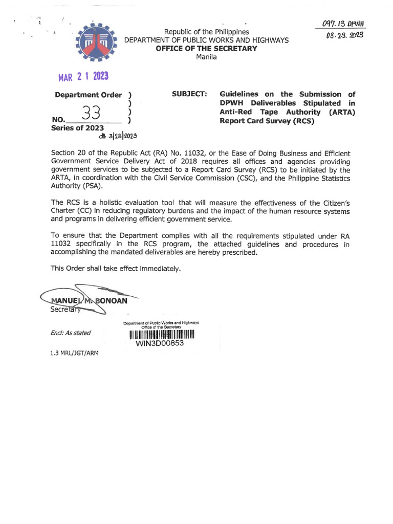 Do - 033 - s2023 ARTA RCS | PDF