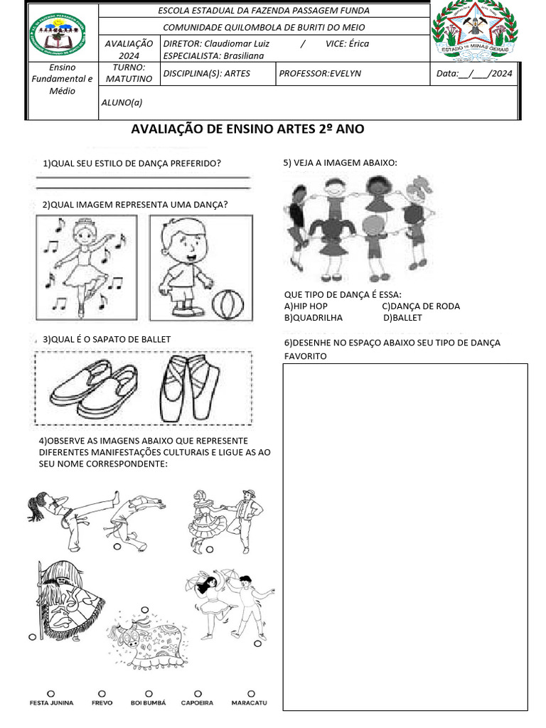 Avaliação Artes 2 Ano 2º Bimestre | PDF