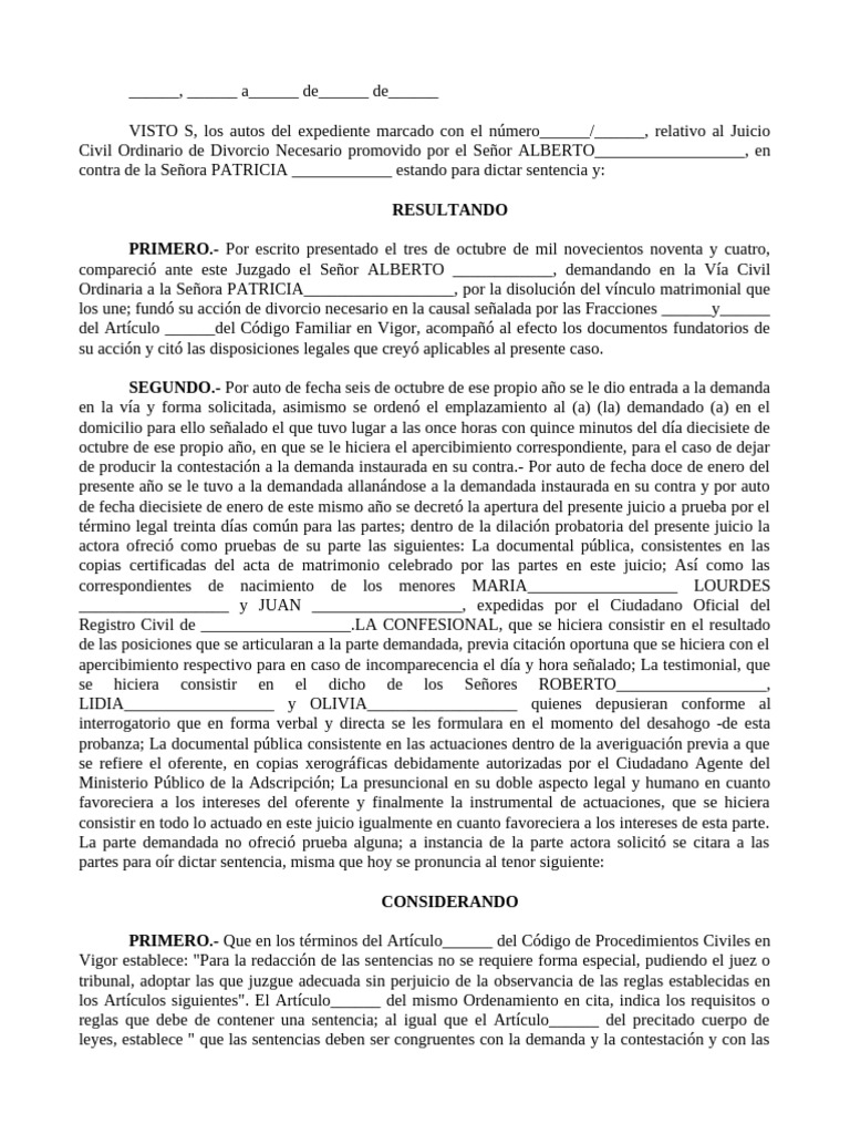 SENTENCIA DIVORCIO NECESARIO 3 | PDF