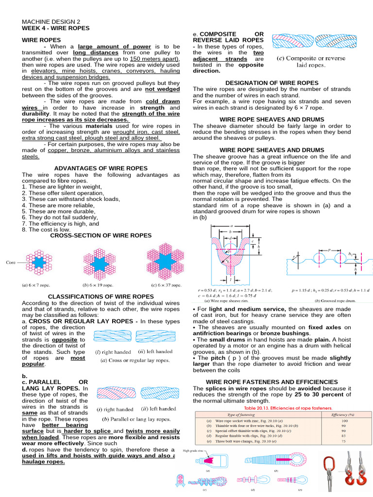 Week 4. - Wire Ropes | PDF