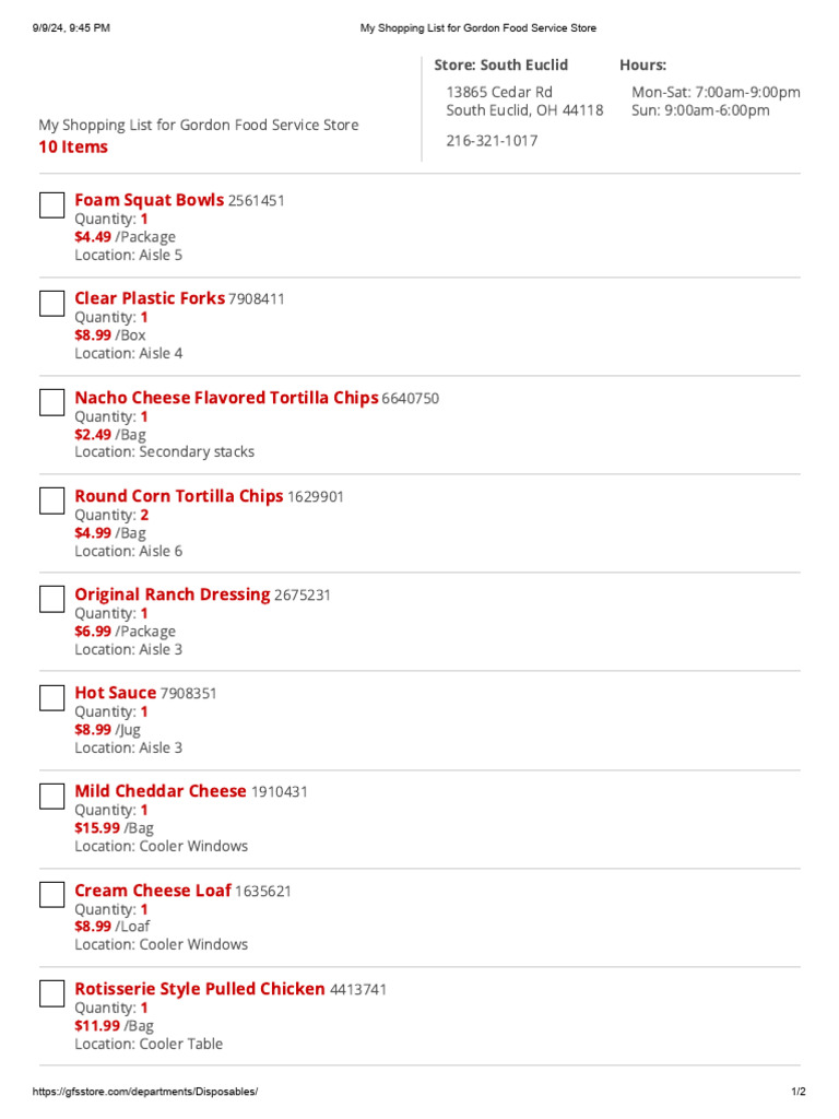 Buff Dip Shopping List | PDF | Foods | Cooking, Food & Wine