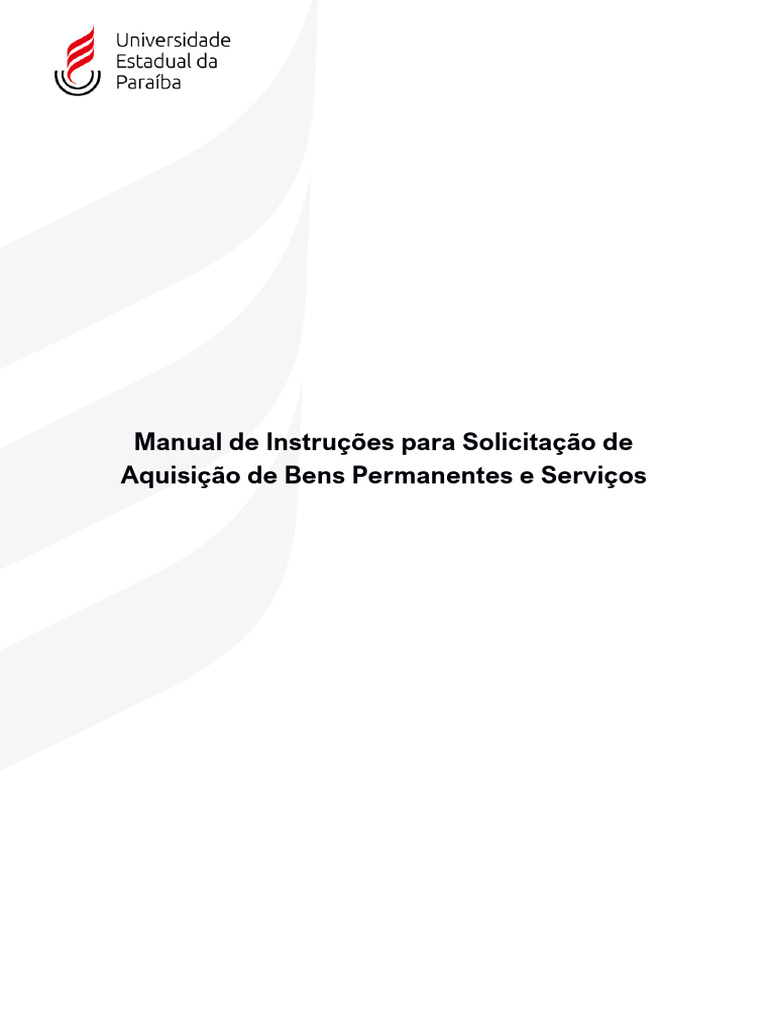 Manual de Instruções - Bens Permanentes e Serviços | PDF