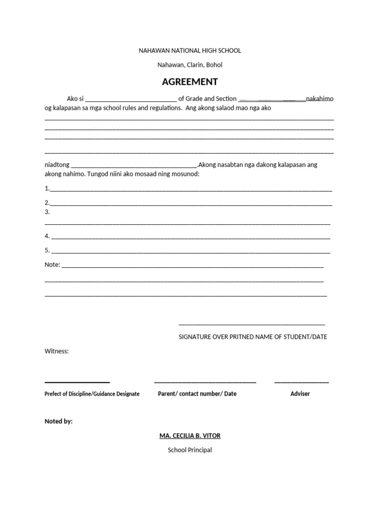 Agreement Form | PDF