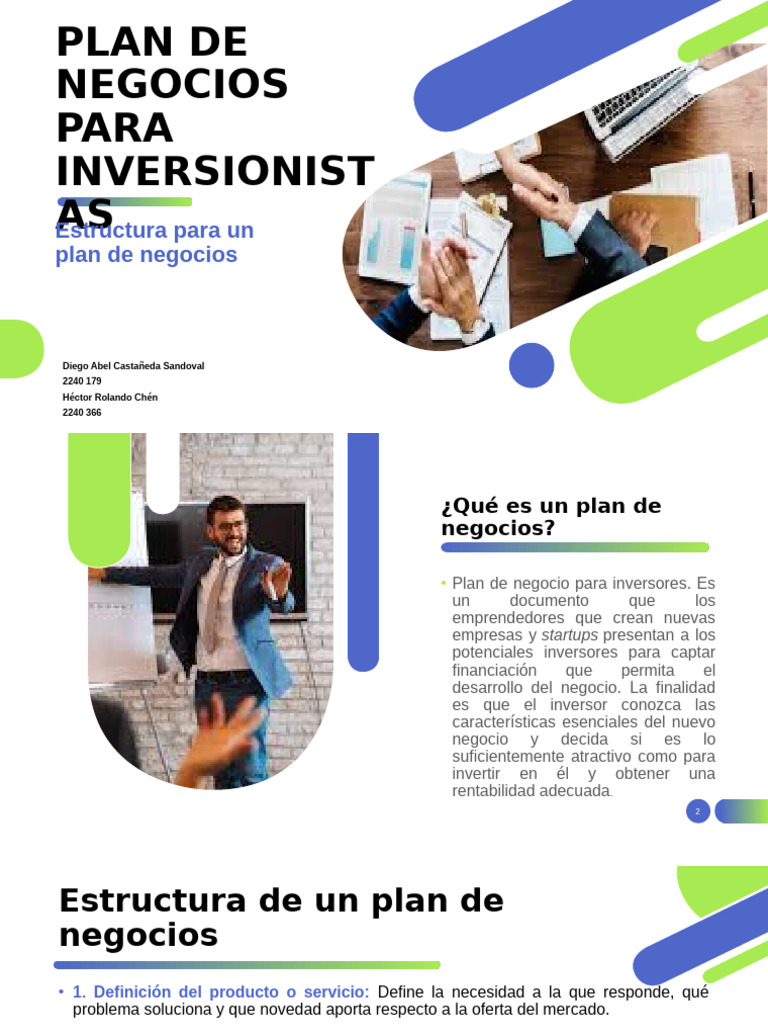 PLAN DE NEGOCIOS PARA INVERSIONISTAS | PDF