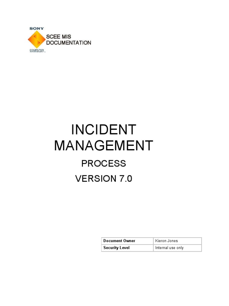 Incident Management Process Guide 7.0 | PDF | Incident Management ...