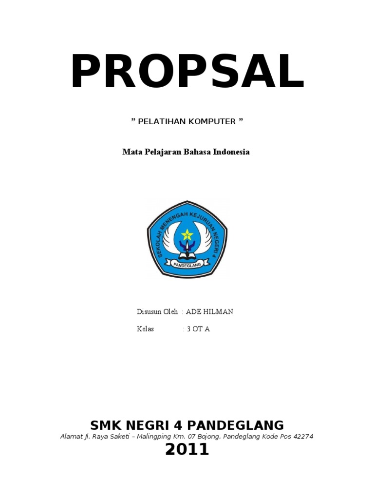 Proposal Kegiatan Pelatihan Komputer
