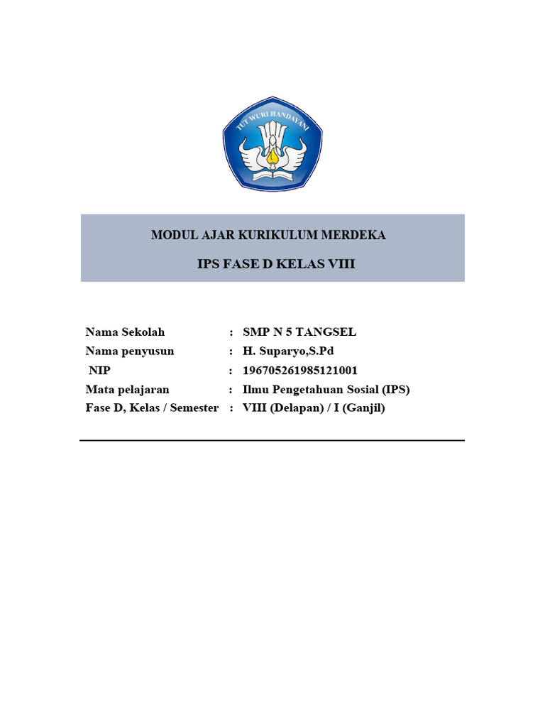 Modul Ajar Kurikulum Merdeka Kelas 8 H Paryo Pdf