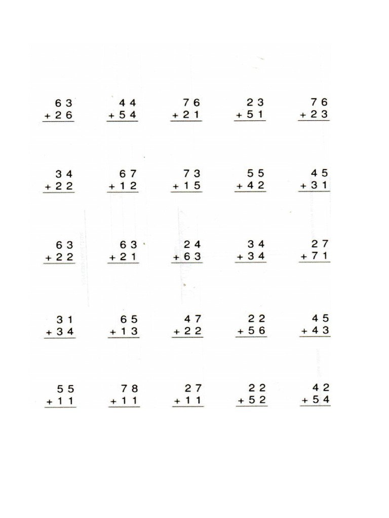 Sumas De Dos Cifras Pdf