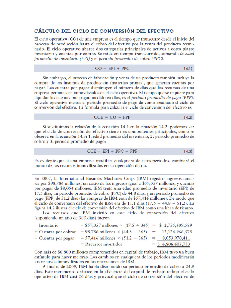 Clase Ciclo de Conversión Del Efectivo y Cuentas Por Cobrar | PDF