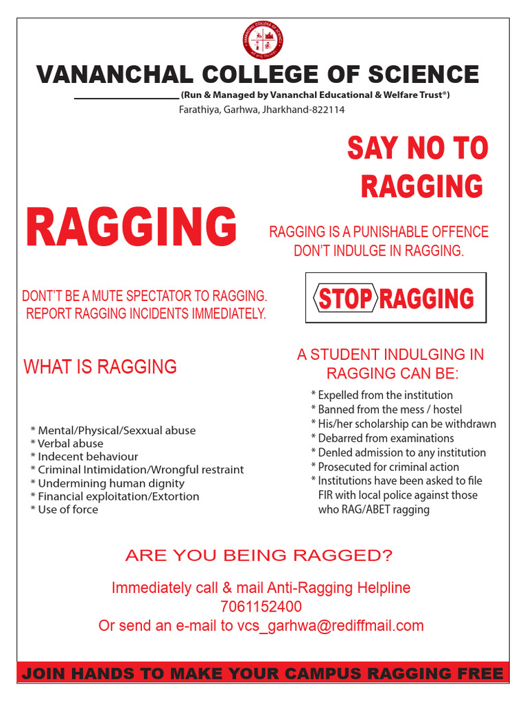Ragging: Say No To Ragging | PDF