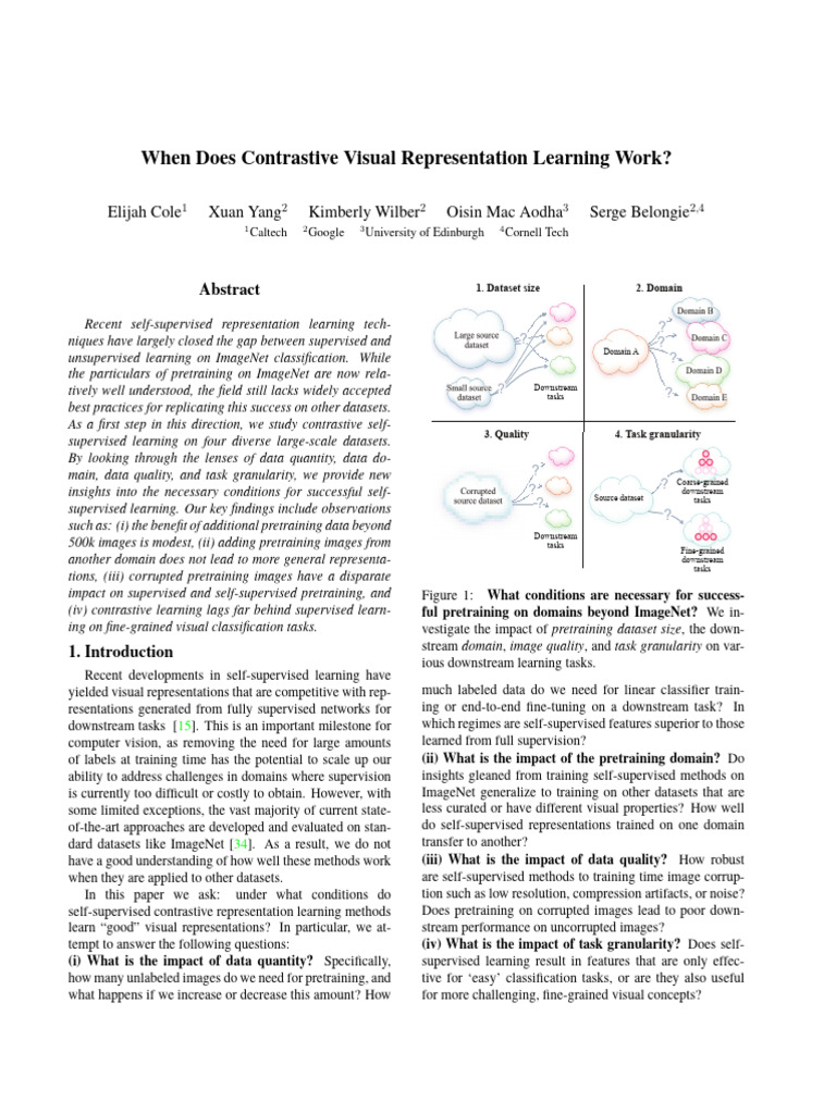 When Does Contrastive Visual Representation Learning Work? | PDF