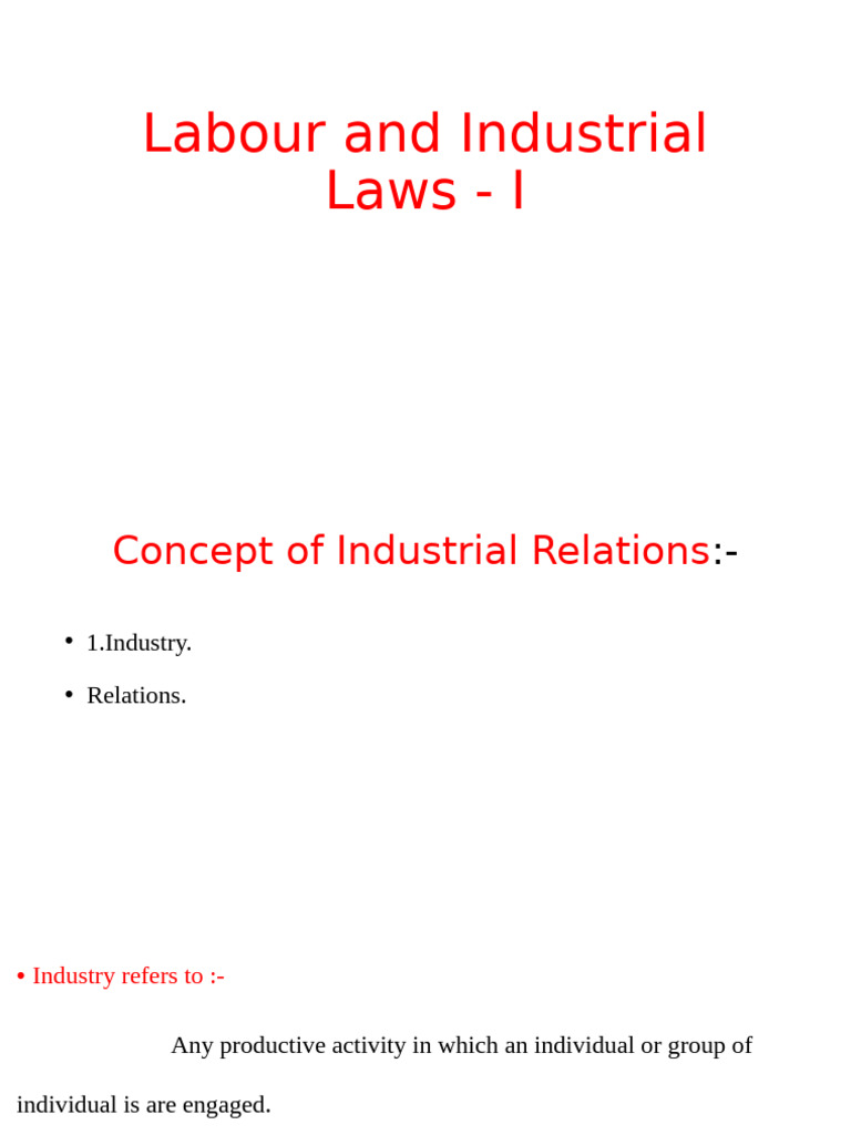 Labour And Industrial Laws I Pdf