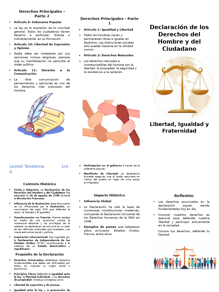 Triptico de Los Derechos Del Hombre | PDF