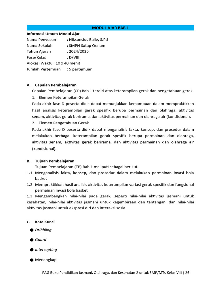 Modul Ajar Bab 1 | PDF