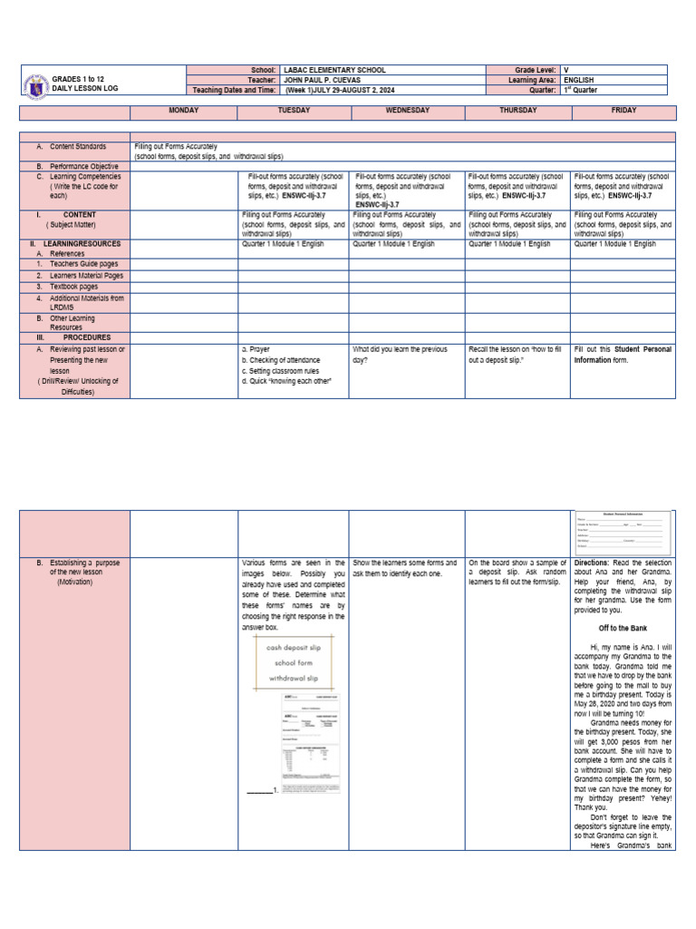 DLL Week 1 Eng | PDF