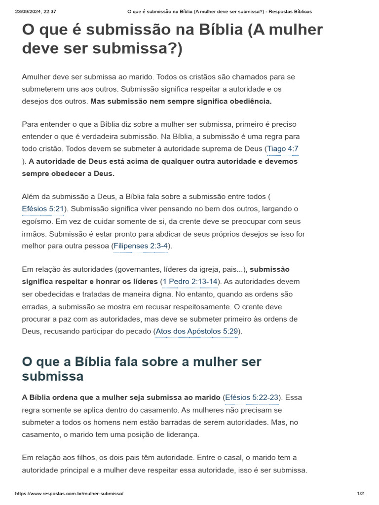 Submissão Da Mulher Na Bíblia – submissao da mulher na biblia – ACTNCI