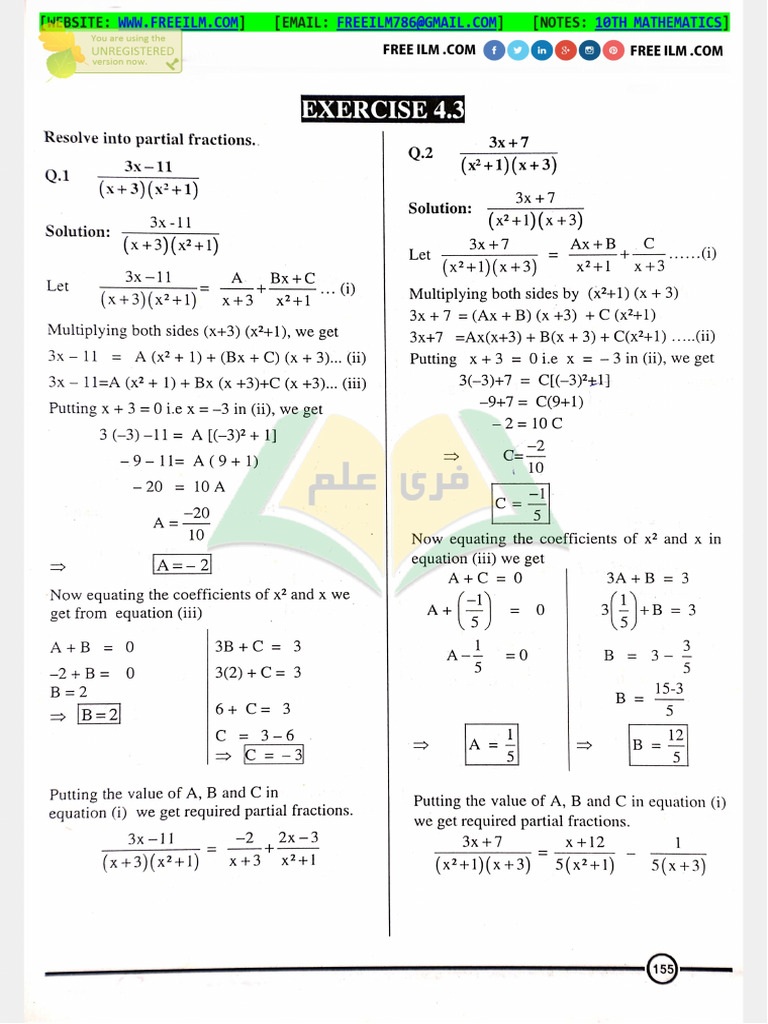 10th Math CH 4 Ex 4.3 | PDF