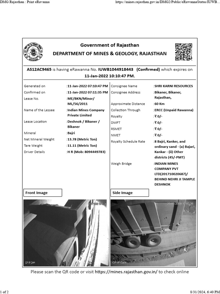 Government of Rajasthan Department of Mines & Geology, Rajasthan | PDF