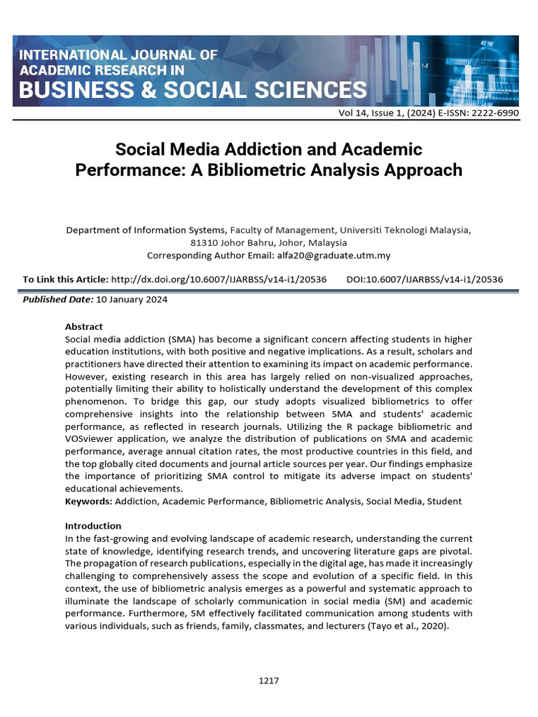 Social Media Addiction and Academic Performance A | PDF