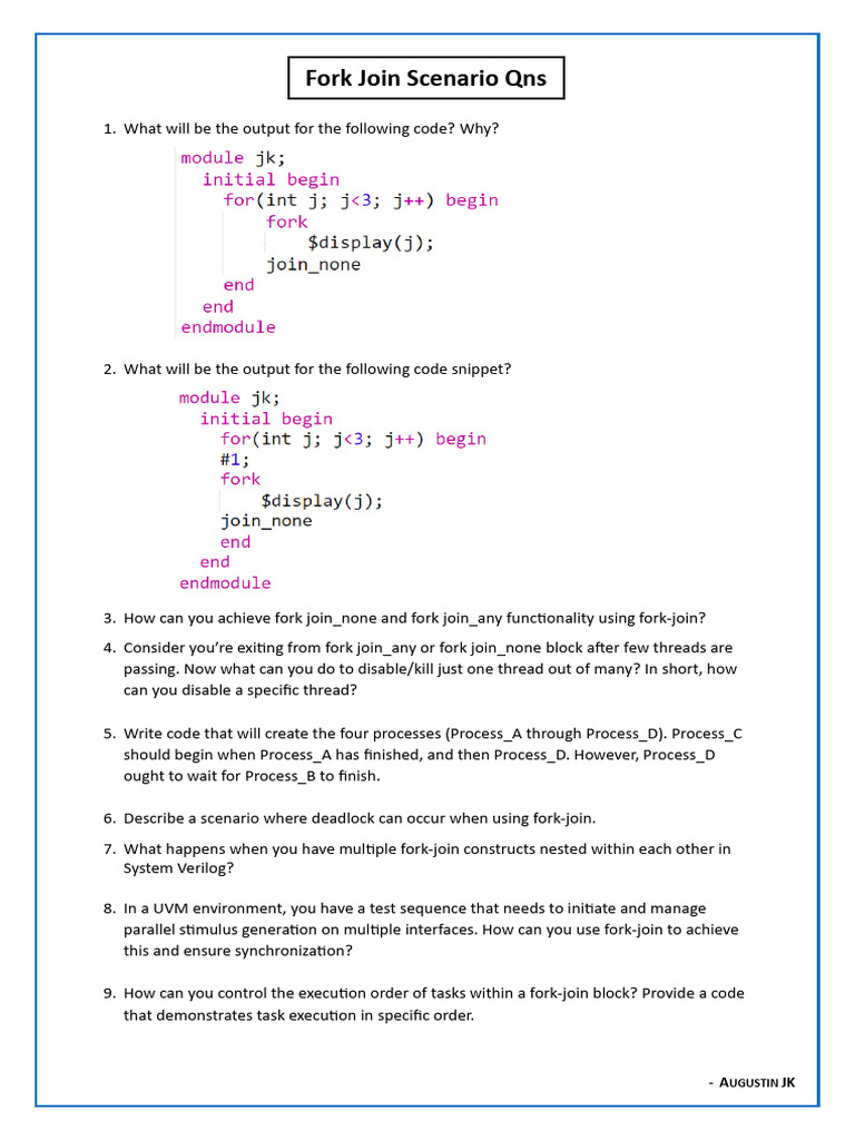 Fork Join QnAs 1 | PDF
