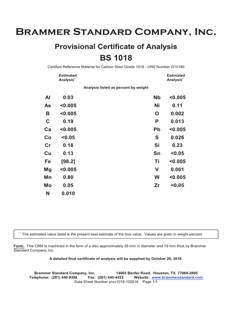Carbon Steel 1018 Analysis | PDF
