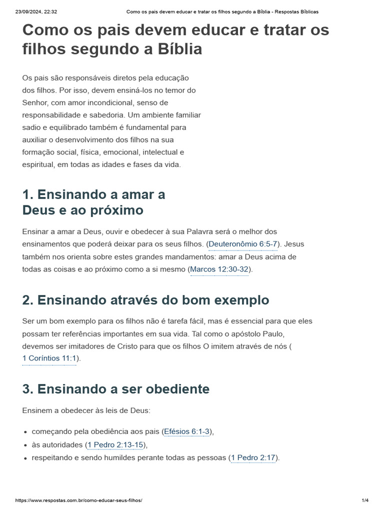 Como Os Pais Devem Educar e Tratar Os Filhos Segundo A Bíblia ...