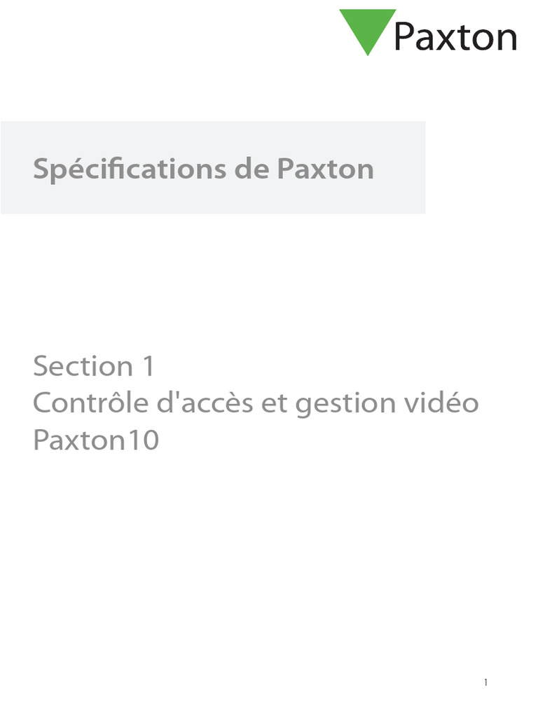 Paxton10 System F | PDF