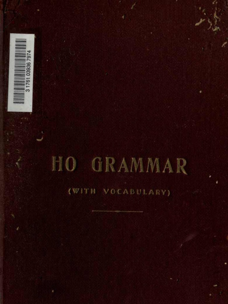 Ho Language | PDF | Grammatical Number | Grammatical Tense