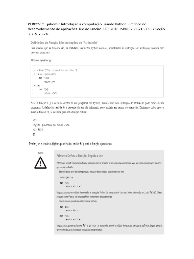 Funções e Documentação em Python | PDF | Python (linguagem de ...