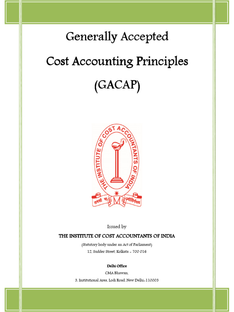 GACAP: Codifying Cost Accounting Principles | PDF | Employment | Accounting