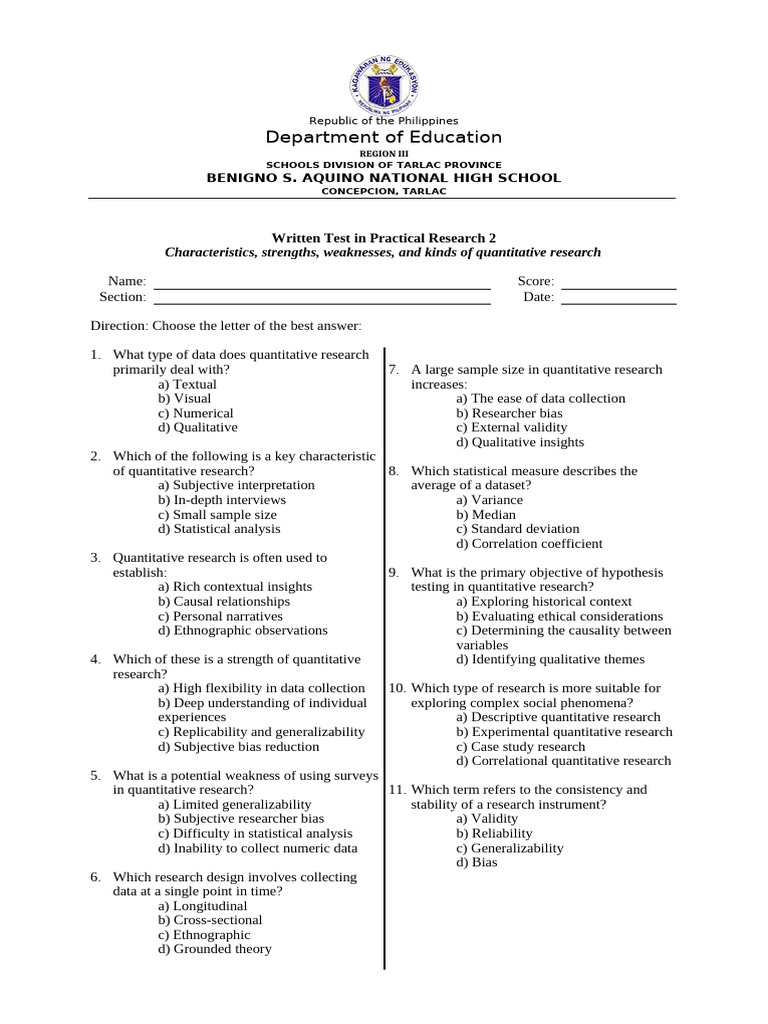 Written Test No. 1 | PDF
