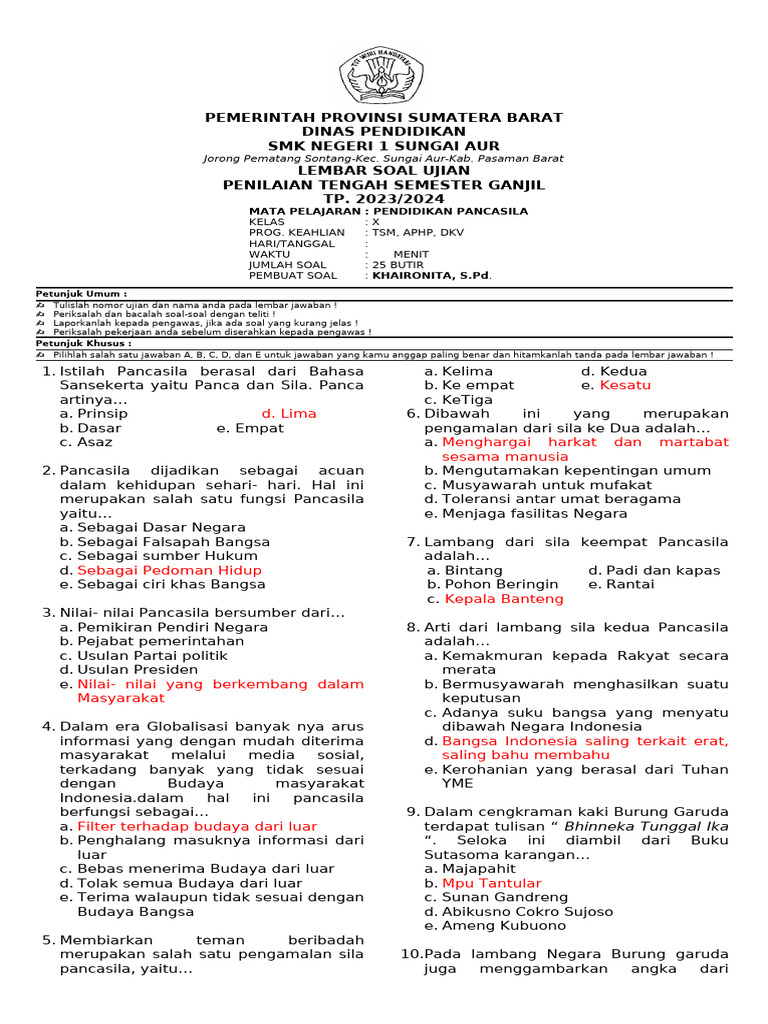 Pendidikan pancasila x edit pdf