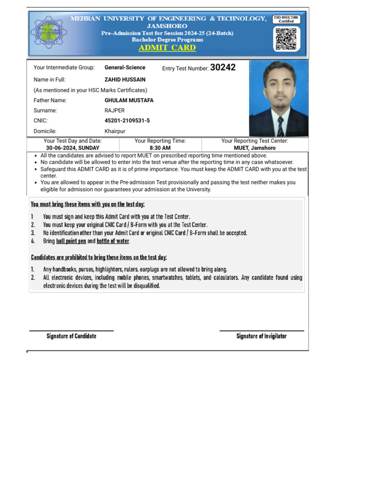 Mehran Uni Form | PDF
