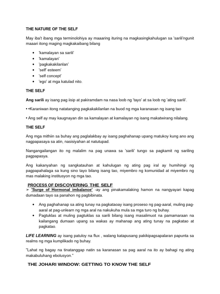 Understanding the Nature of Self | PDF