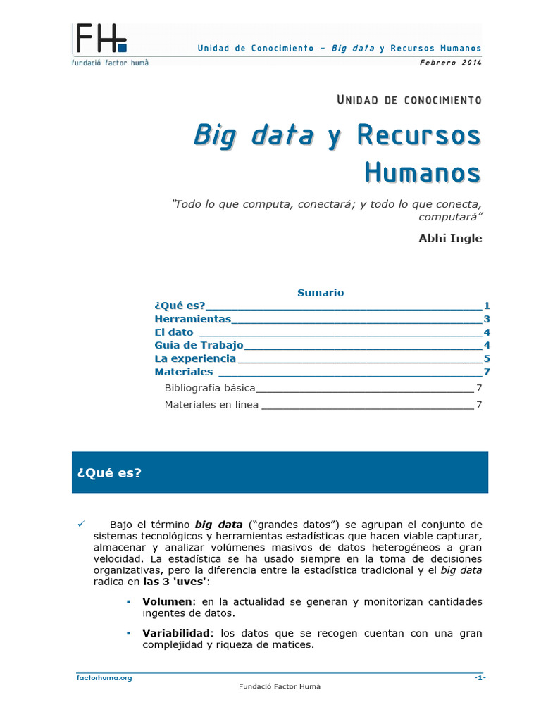 Lectura 4. Big Data y Recursos Humanos | PDF