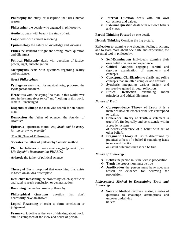 Philosophy Reviewer | PDF