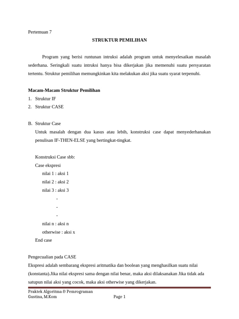 Pertemuan 7 | PDF