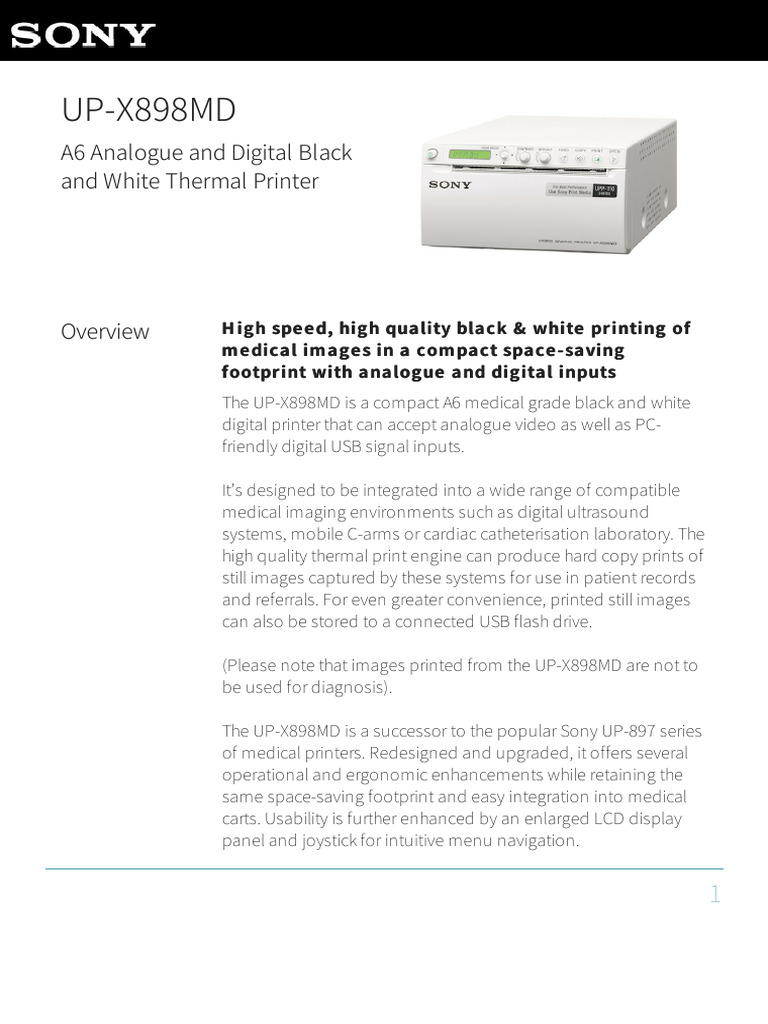 Printer USG SONY UP-X898MD | PDF
