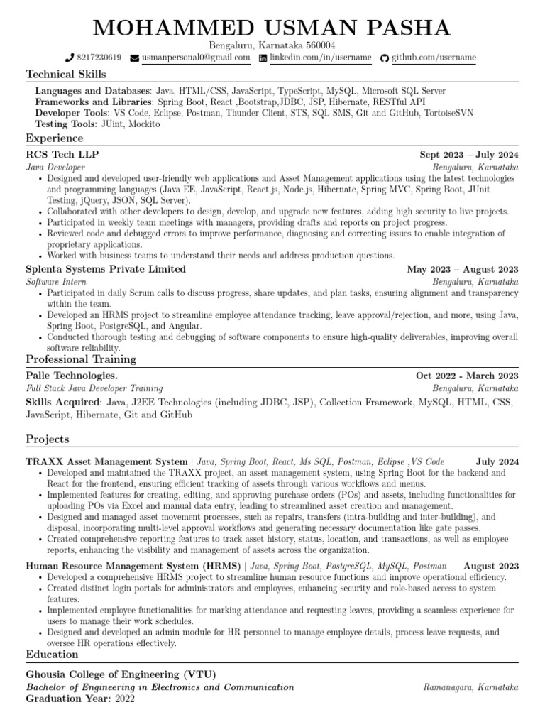 Usman Doc's (1 Year Exp) - Merged | PDF