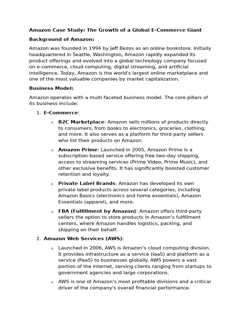 Amazon Casre Studyy | PDF