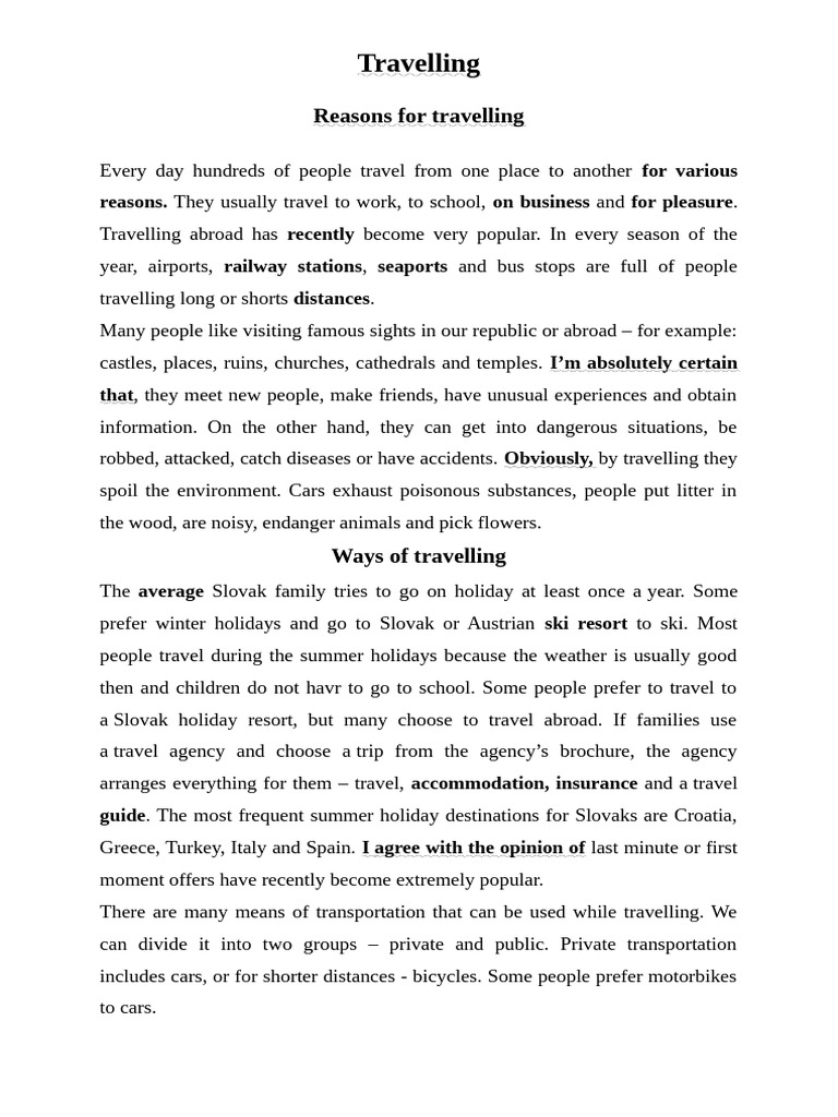 Travelling 2 | PDF