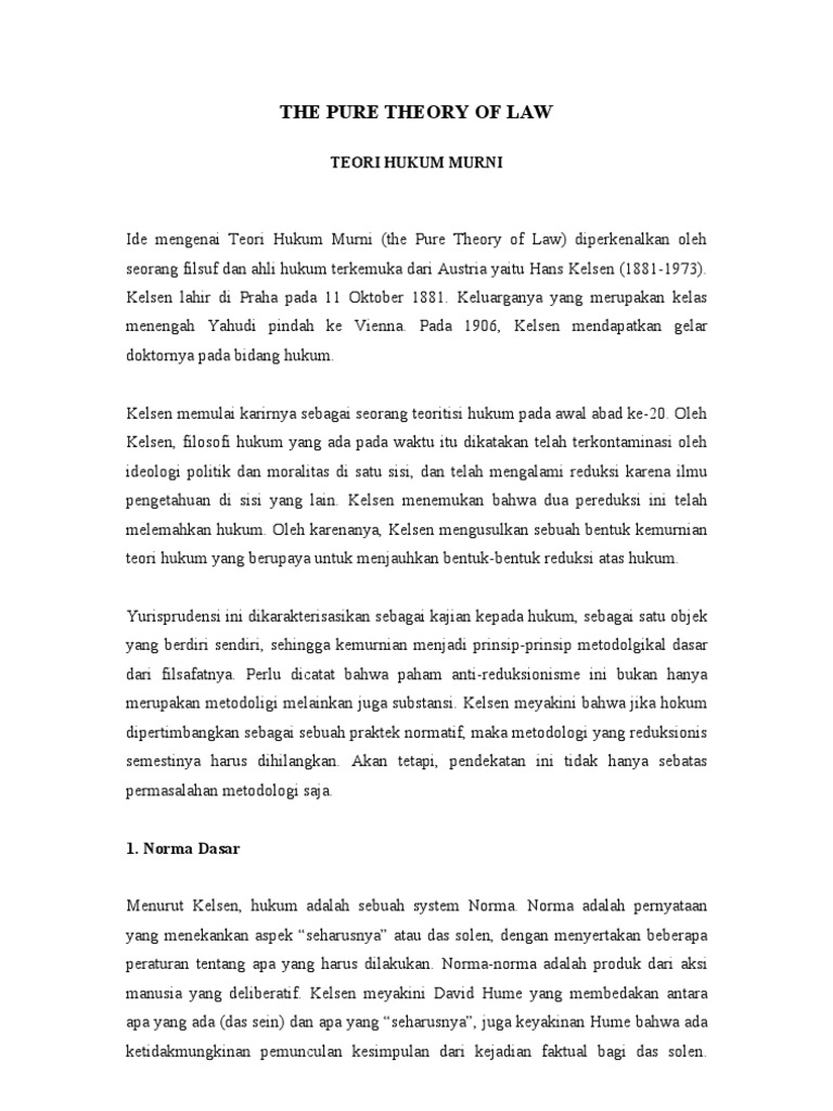 The Pure Theory Of Law PDF