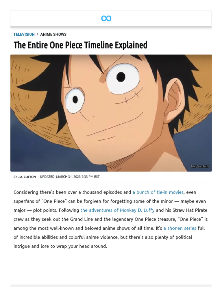 One Piece: Complete Timeline Overview | PDF