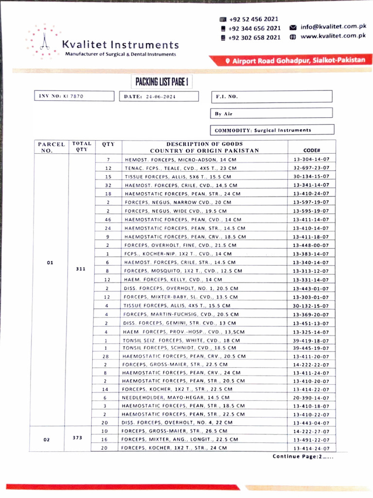 Packing, KI 7870 | PDF