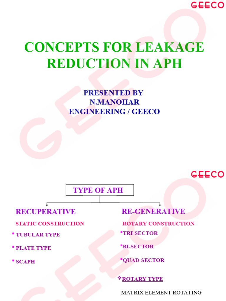 4 Concepts For Leakage Reduction APH | PDF