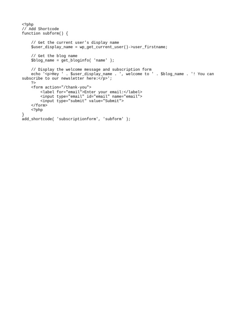 Short code pdf