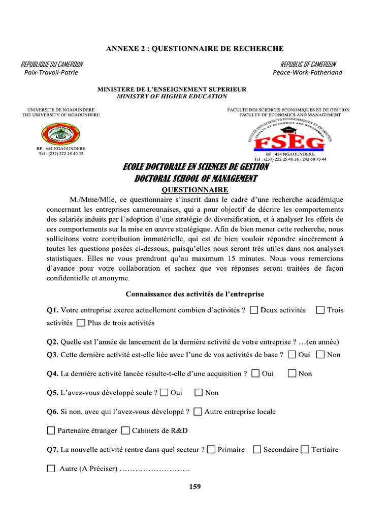 QUESTIONNAIRE | PDF